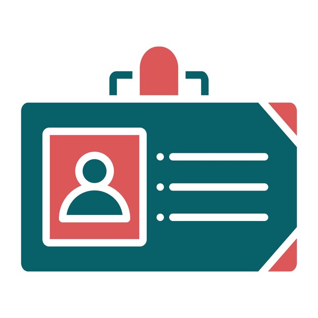 Estilo del icono de la tarjeta de identificación de diseño vectorial