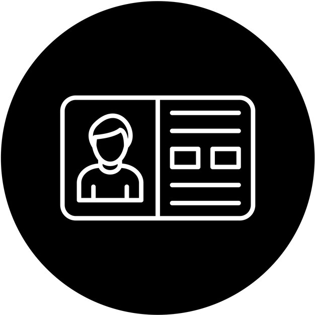 Estilo del icono de la tarjeta de identificación de diseño vectorial