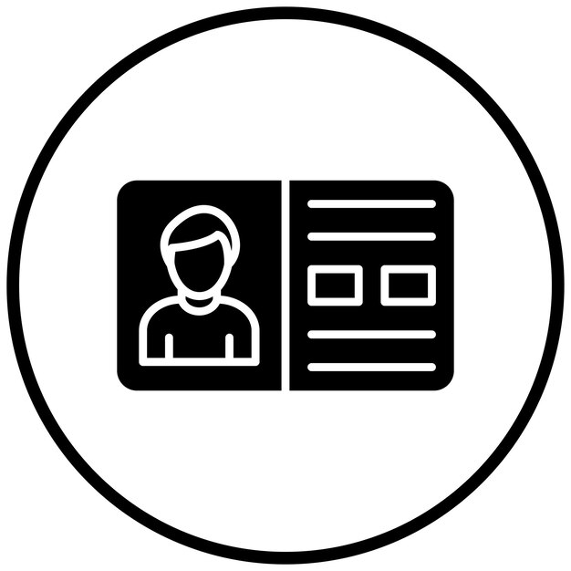 Estilo del icono de la tarjeta de identificación de diseño vectorial