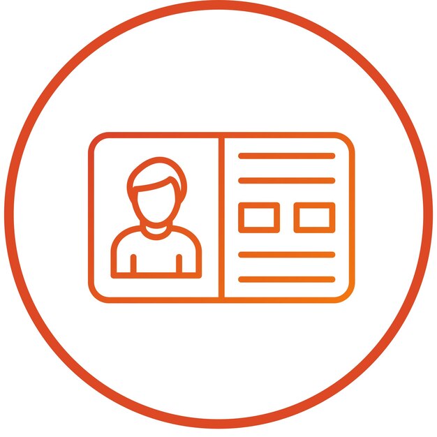 Estilo del icono de la tarjeta de identificación de diseño vectorial