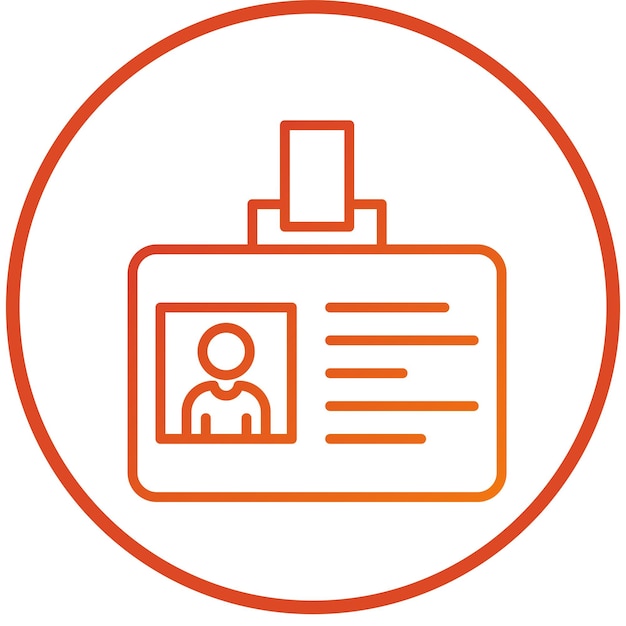 Estilo del icono de la tarjeta de identificación de diseño vectorial