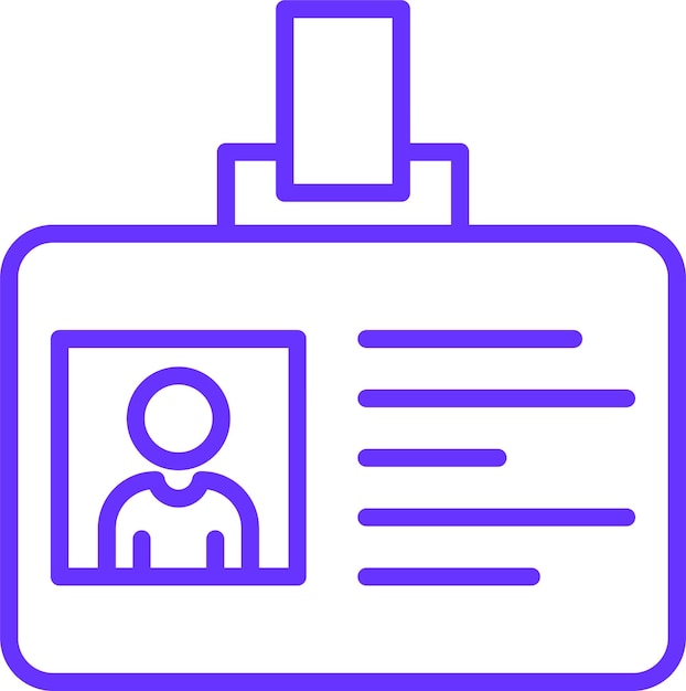 Estilo del icono de la tarjeta de identificación de diseño vectorial