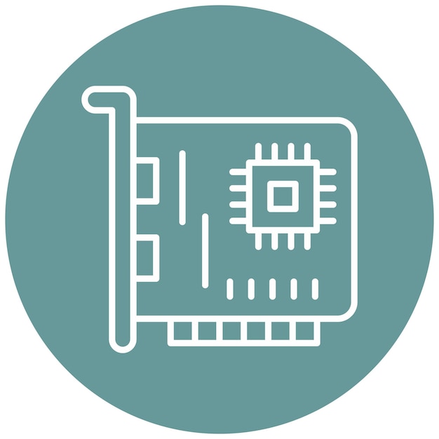 Estilo del icono de la tarjeta de interfaz de red de diseño vectorial