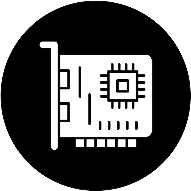Estilo del icono de la tarjeta de interfaz de red de diseño vectorial