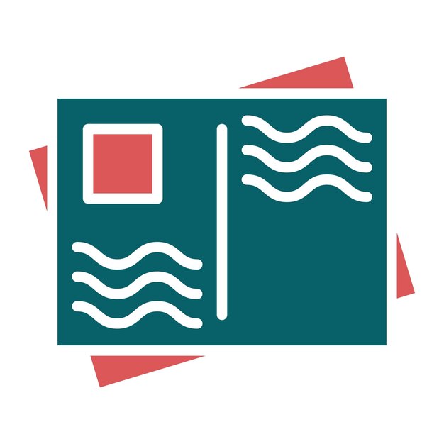 Estilo de icono de tarjeta postal de diseño vectorial
