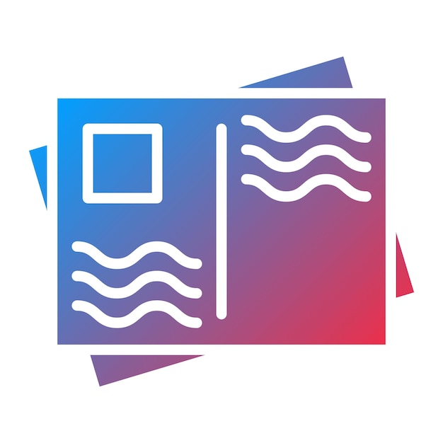 Estilo de icono de tarjeta postal de diseño vectorial
