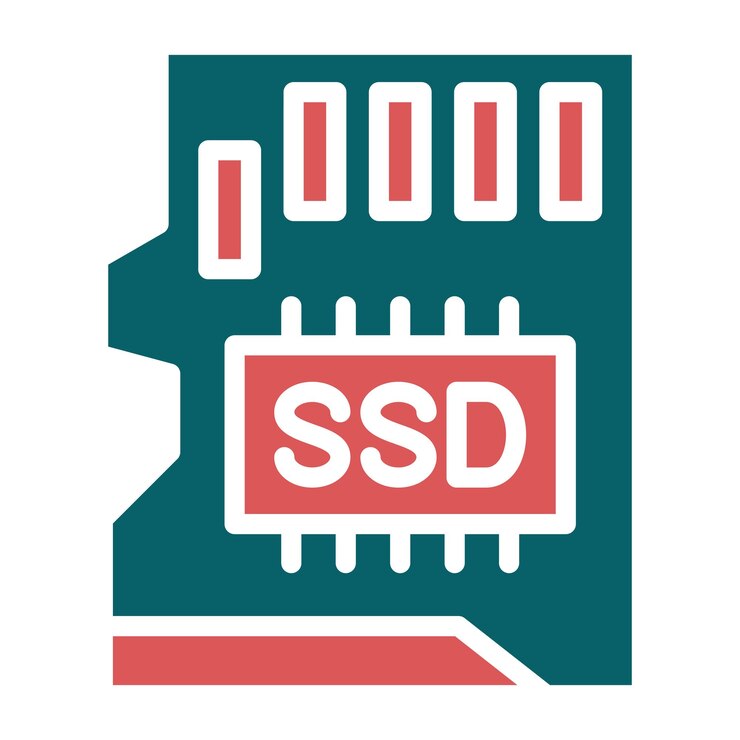 Vector estilo del icono de la tarjeta ssd
