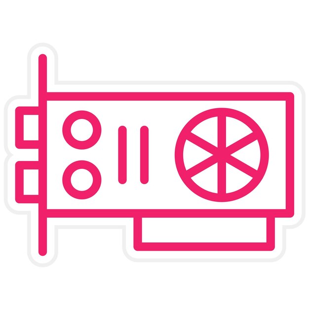 Estilo del icono de la tarjeta de video de diseño vectorial