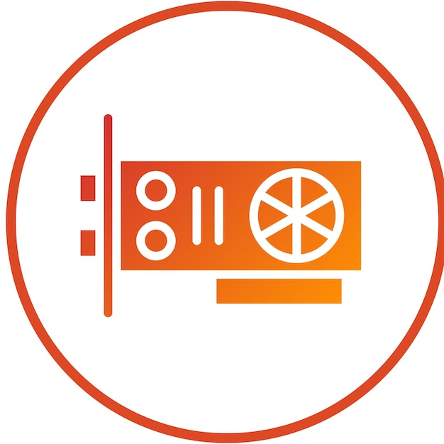 Estilo del icono de la tarjeta de video de diseño vectorial