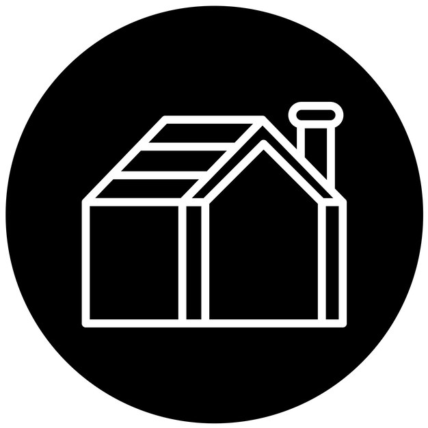 Estilo del icono del techo de diseño vectorial
