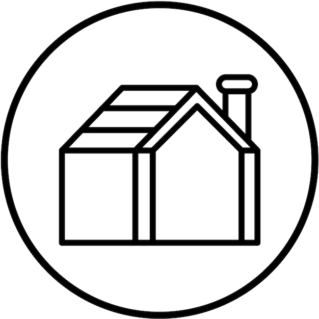 Estilo del icono del techo de diseño vectorial