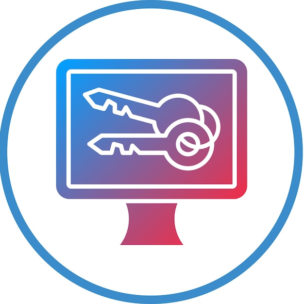 Estilo del icono de la tecla de diseño vectorial