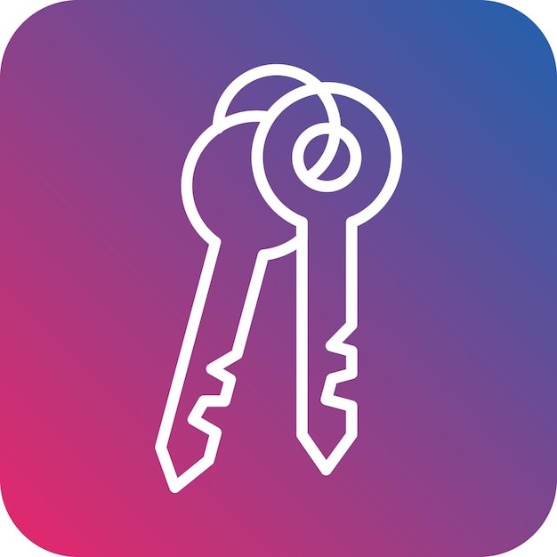 Estilo del icono de la tecla de diseño vectorial