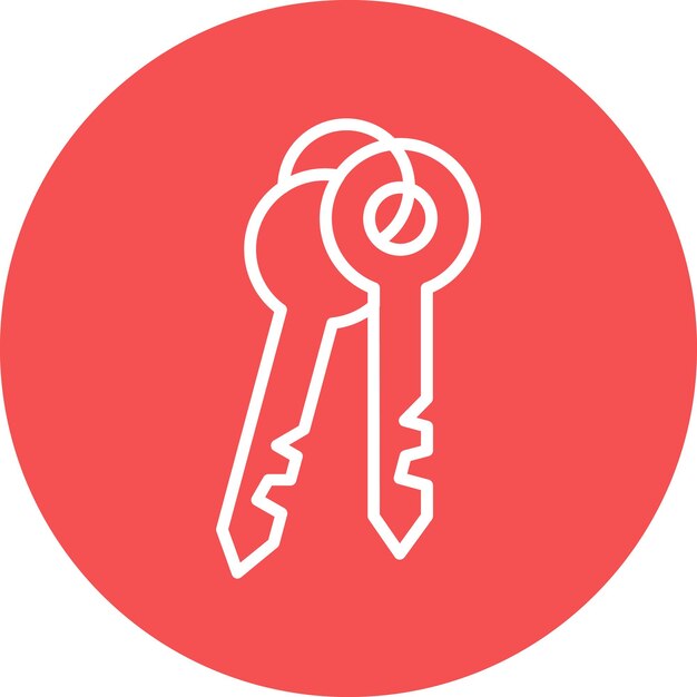 Estilo del icono de la tecla de diseño vectorial