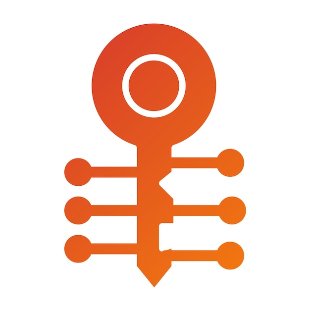 Estilo del icono de la tecla de diseño vectorial