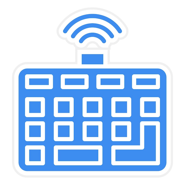 Estilo del icono del teclado inalámbrico de diseño vectorial