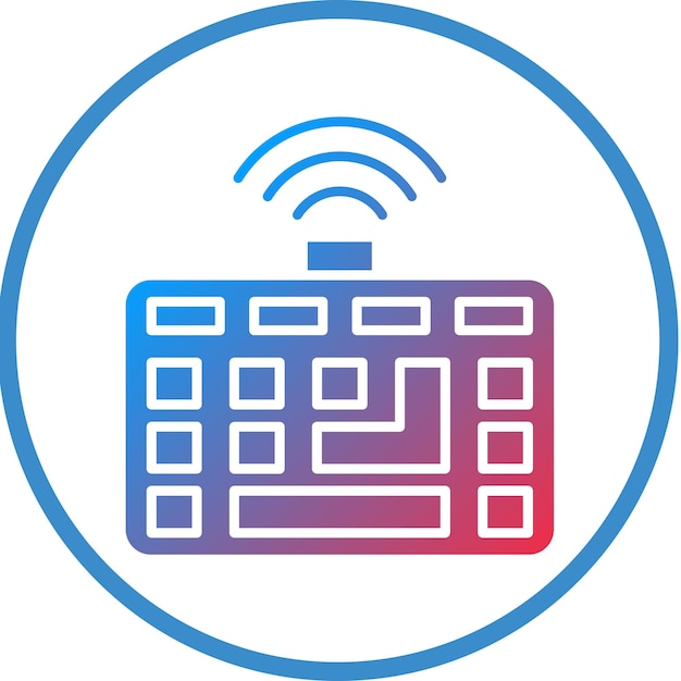 Estilo del icono del teclado inalámbrico de diseño vectorial