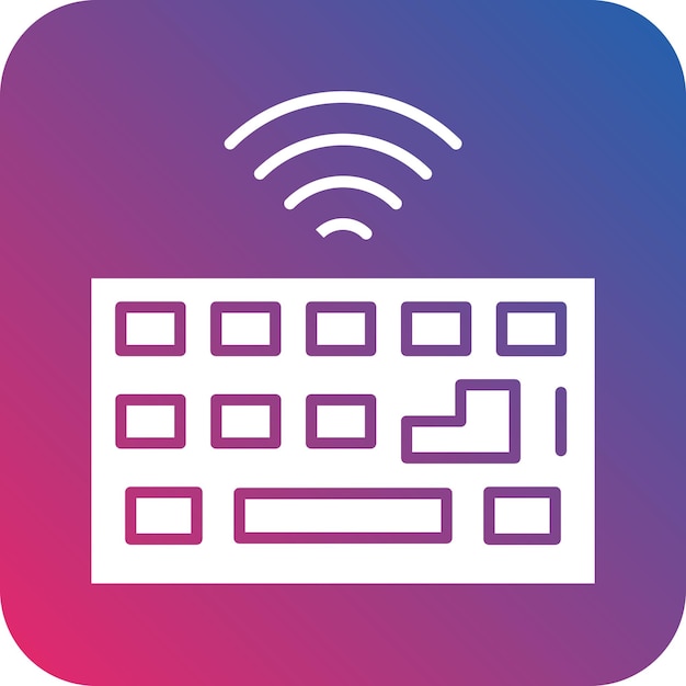 Estilo del icono del teclado inalámbrico de diseño vectorial