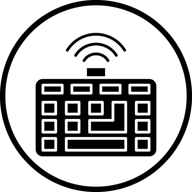 Estilo del icono del teclado inalámbrico de diseño vectorial