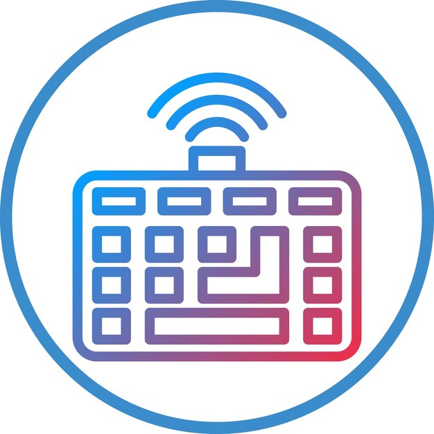 Estilo del icono del teclado inalámbrico de diseño vectorial