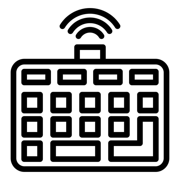 Estilo del icono del teclado inalámbrico de diseño vectorial