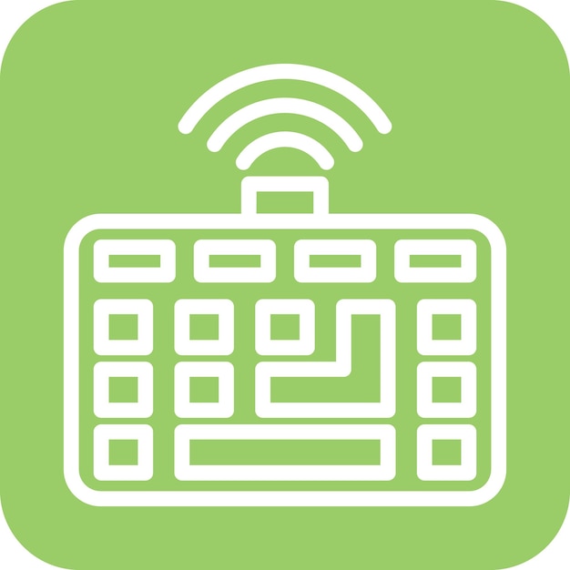 Estilo del icono del teclado inalámbrico de diseño vectorial