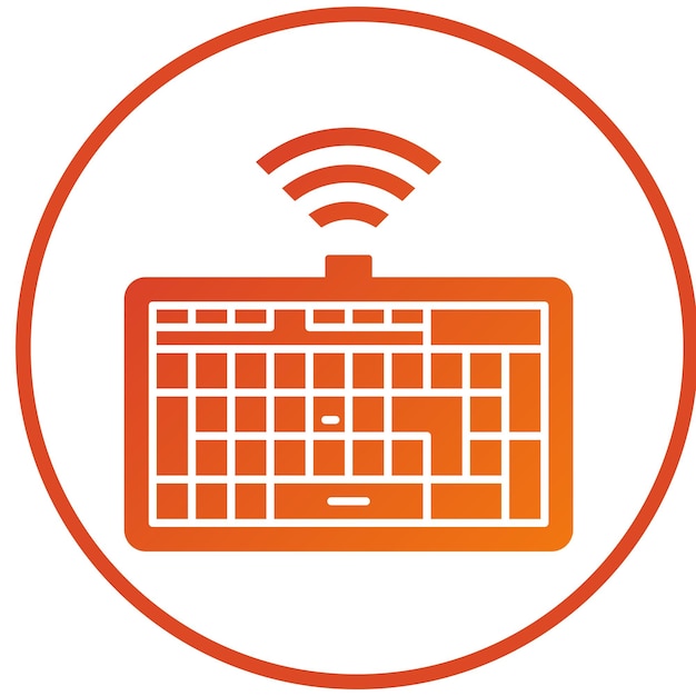 Estilo del icono del teclado inalámbrico de diseño vectorial