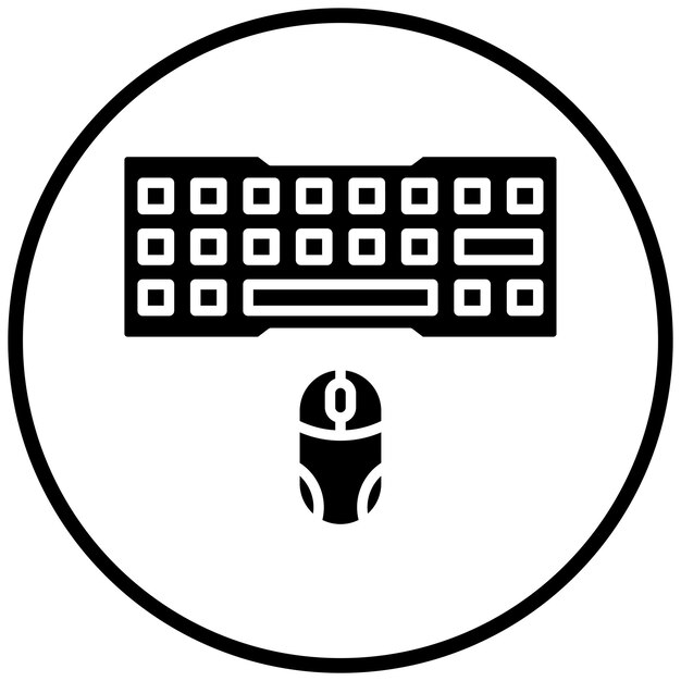 Estilo del icono del teclado y el ratón de juego