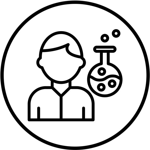 Estilo del icono del técnico de laboratorio de diseño vectorial