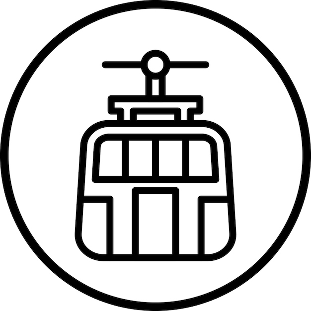 Estilo del icono del teleférico de diseño vectorial
