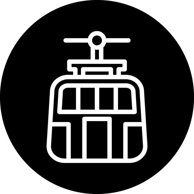 Estilo del icono del teleférico de diseño vectorial