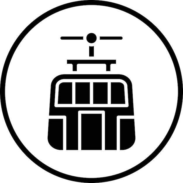 Estilo del icono del teleférico de diseño vectorial