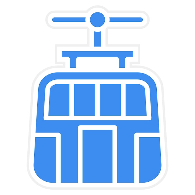 Estilo del icono del teleférico de diseño vectorial