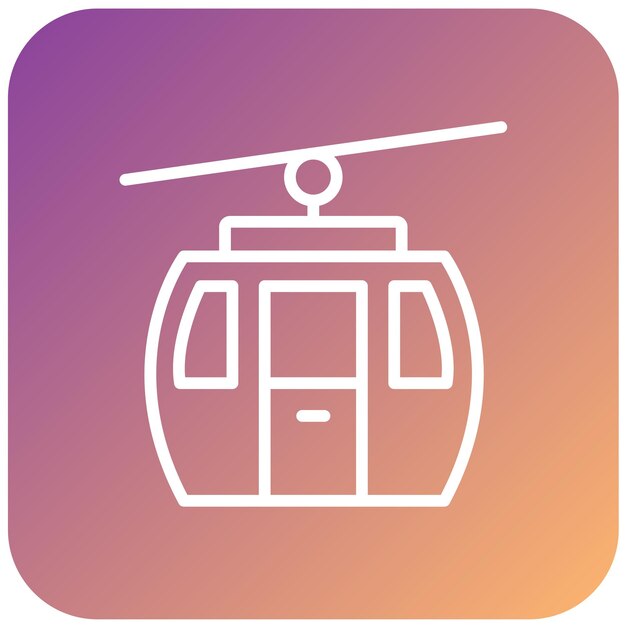 Estilo del icono del teleférico de diseño vectorial