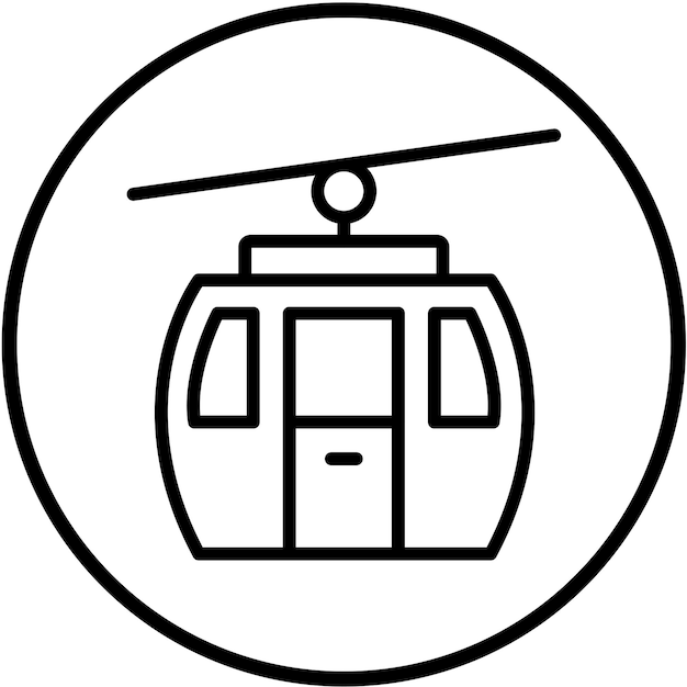 Estilo del icono del teleférico de diseño vectorial
