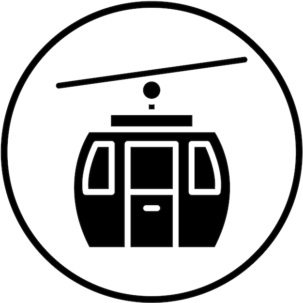 Estilo del icono del teleférico de diseño vectorial