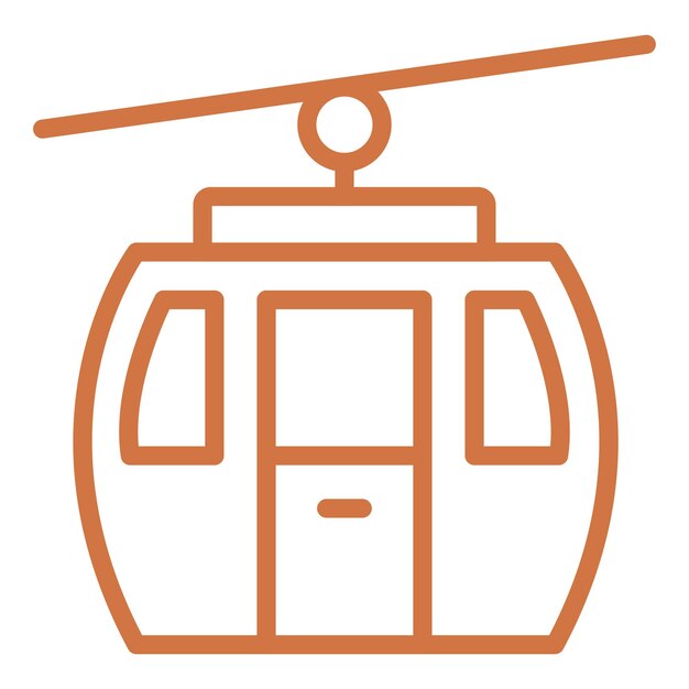 Estilo del icono del teleférico de diseño vectorial