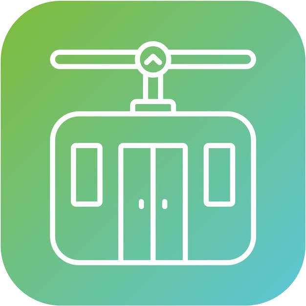 Estilo del icono del teleférico de diseño vectorial