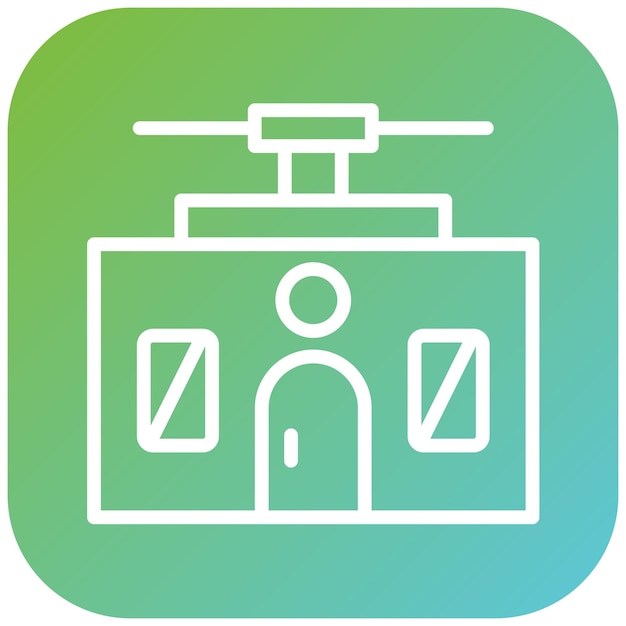 Estilo del icono del teleférico de diseño vectorial