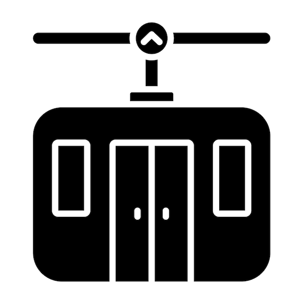Estilo del icono del teleférico de diseño vectorial