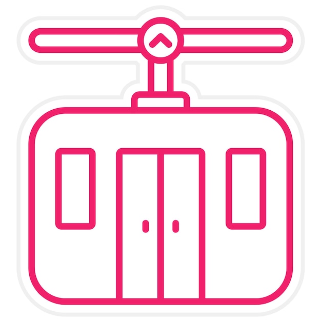 Estilo del icono del teleférico de diseño vectorial