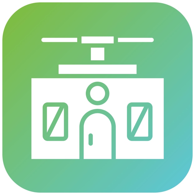 Estilo del icono del teleférico de diseño vectorial