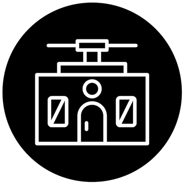 Estilo del icono del teleférico de diseño vectorial