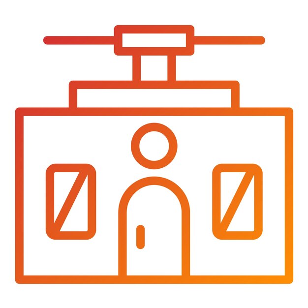 Estilo del icono del teleférico de diseño vectorial