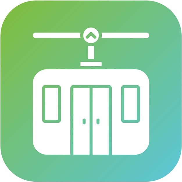 Estilo del icono del teleférico de diseño vectorial