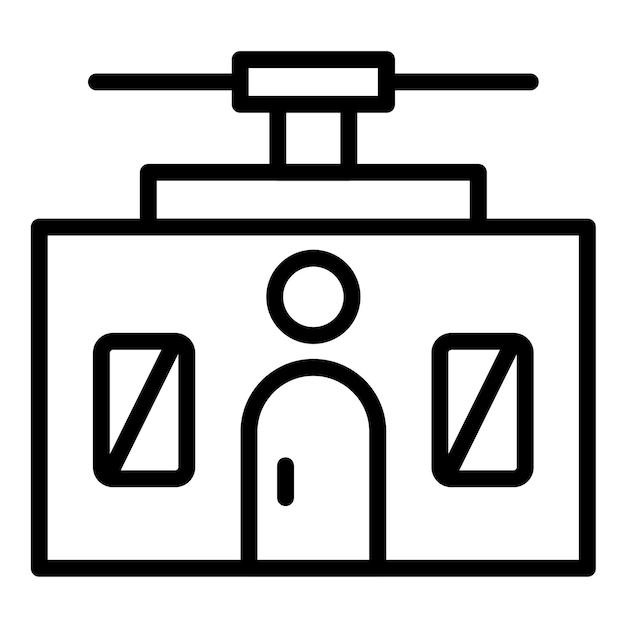 Estilo del icono del teleférico de diseño vectorial