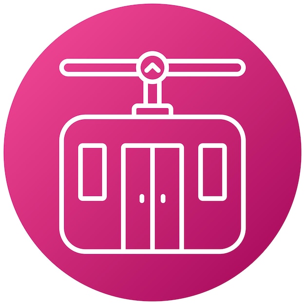Estilo del icono del teleférico de diseño vectorial