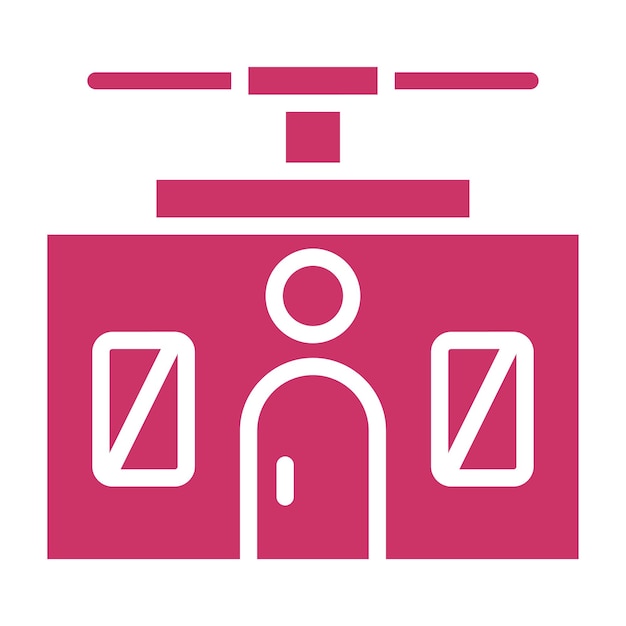 Estilo del icono del teleférico de diseño vectorial