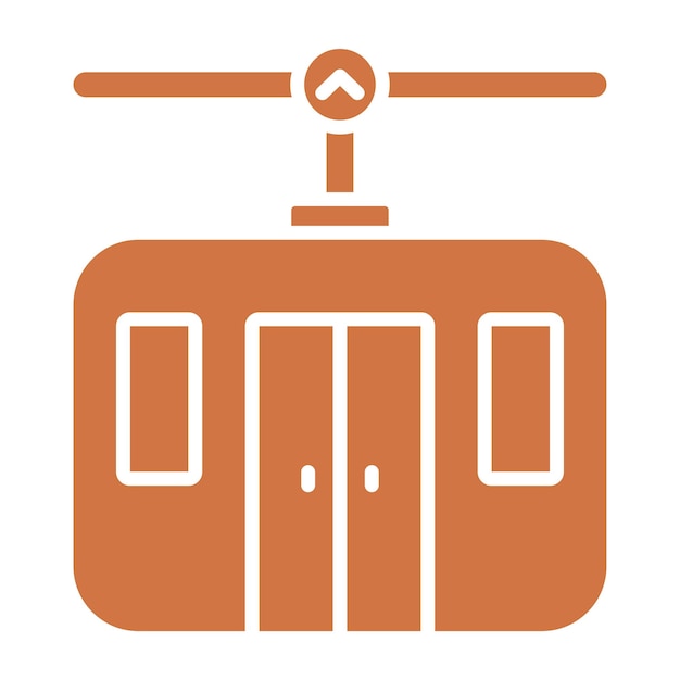 Estilo del icono del teleférico de diseño vectorial