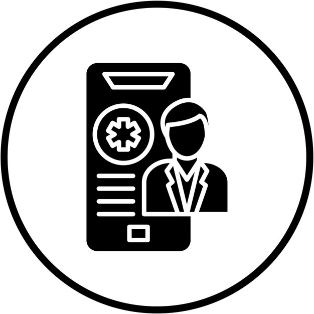 Vector estilo de icono de telemedicina de diseño vectorial